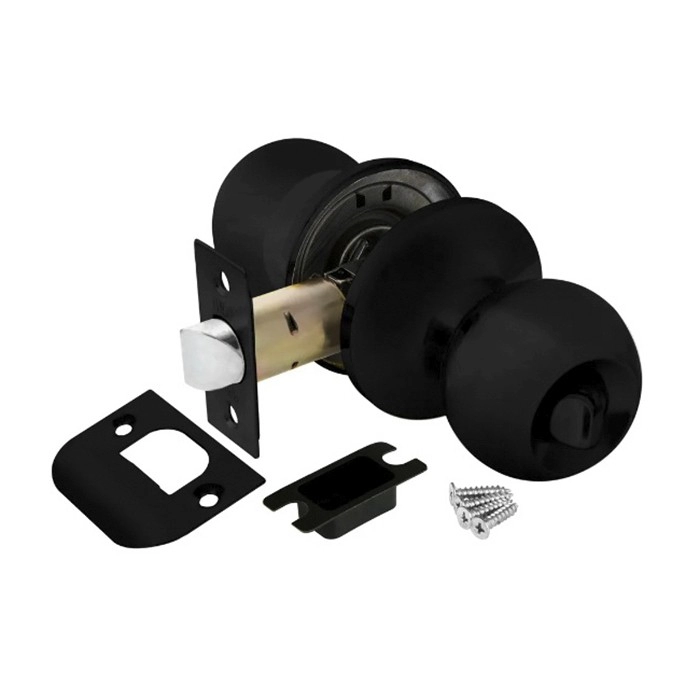  Защелка межкомн. СТАНДАРТ ШАР ЧЕРНАЯ с фиксатором /32112,15432/