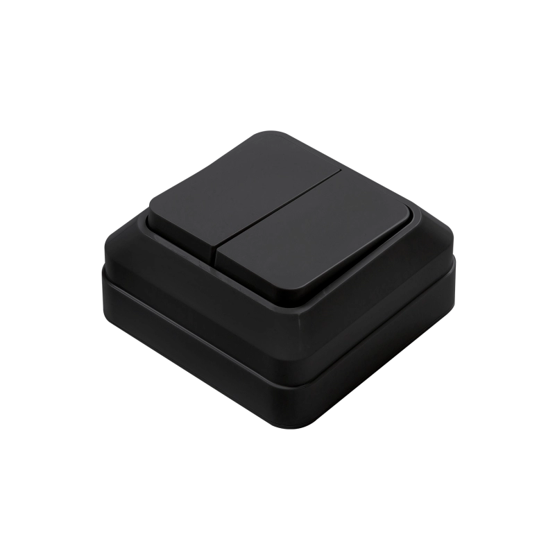  Выключатель InHome 2 ОП черный /61023/