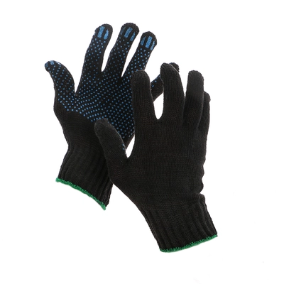  Перчатки х/б с ПВХ 10/3 точка ЧЕРНЫЕ