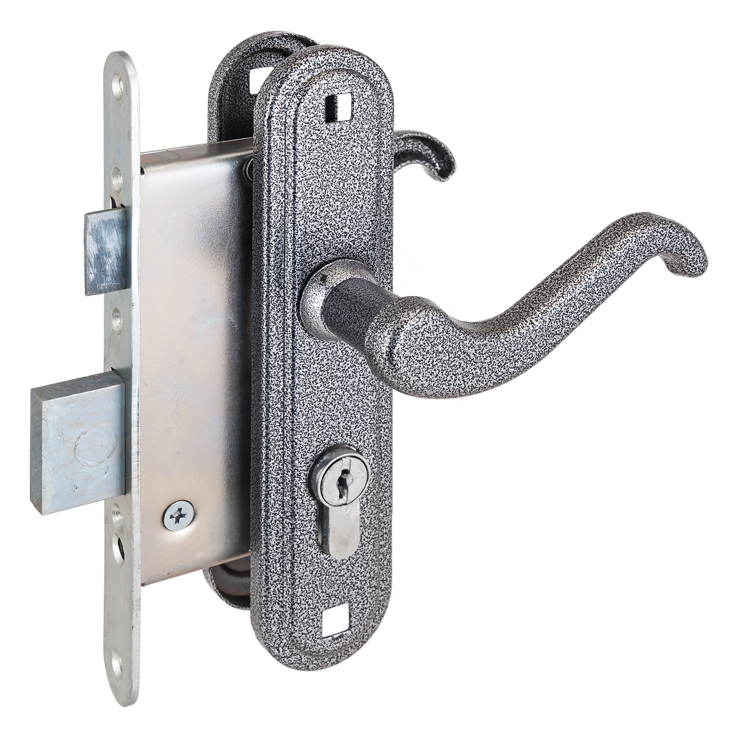  Замок врезной ЗВ4-3.02 СЕРЕБРО с руч