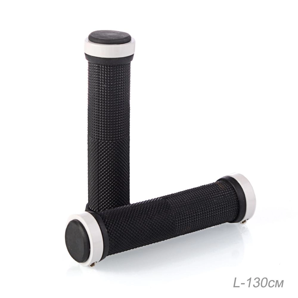  Грипсы 130мм, алюм. зажим, черный/белый /724190/