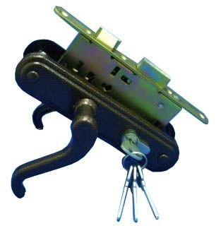  Замок врезной ЗВ4-3.02 МЕДЬ с руч