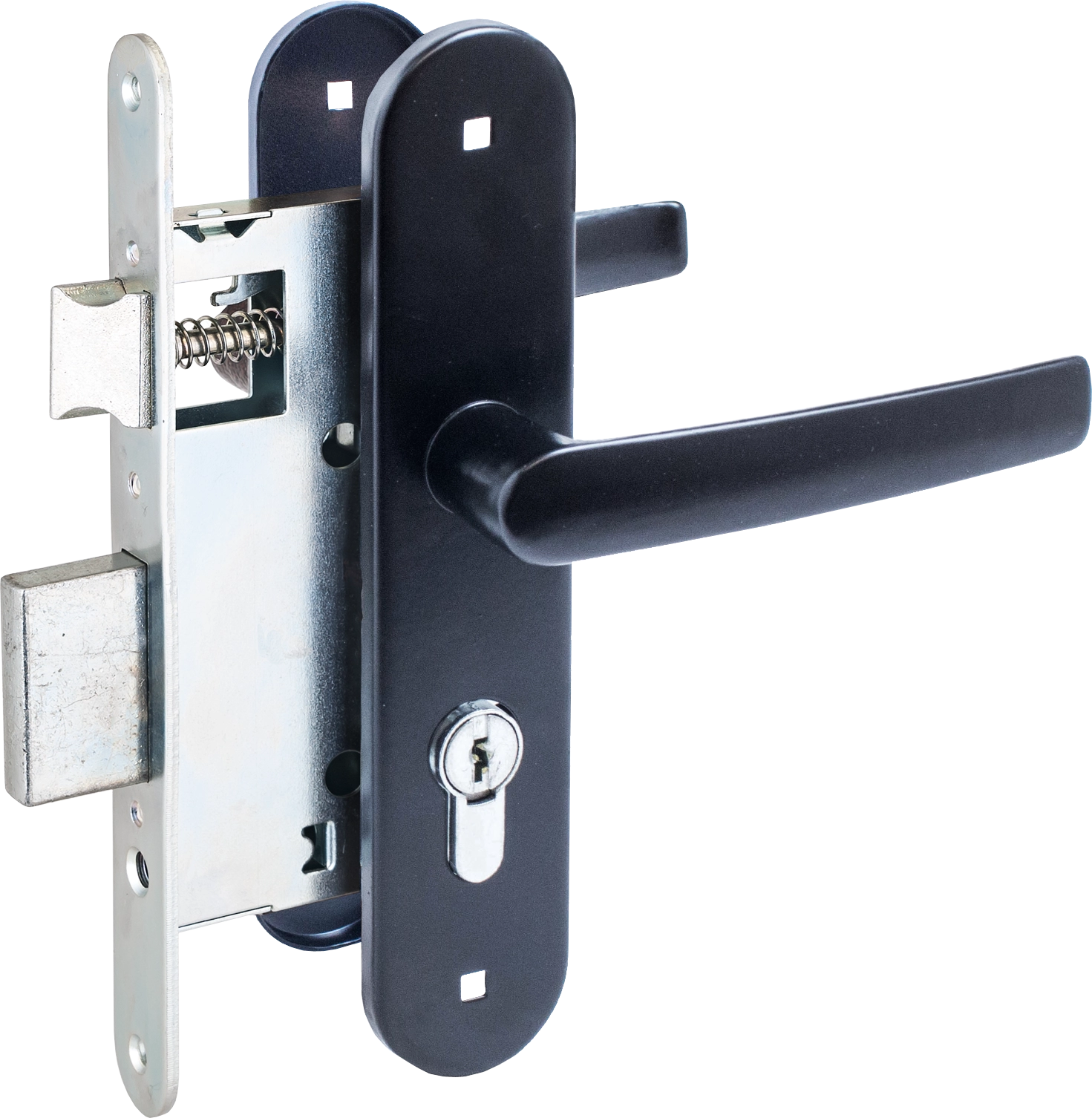  Замок врезной ЗВ4-3.08 ЧЕРНЫЙ с руч