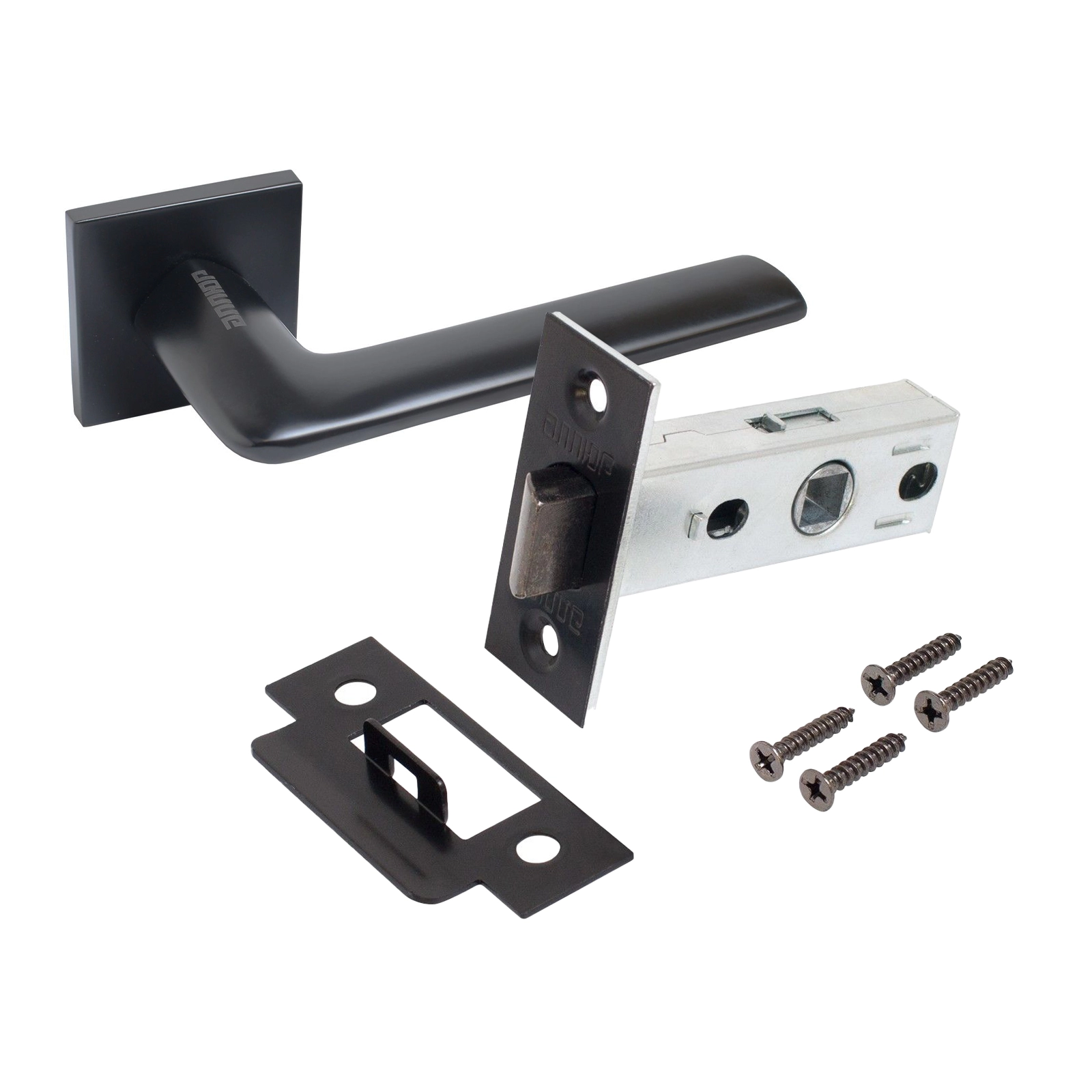  Защелка межкомн. АЛЛЮР "ТИНА" РУЧКА ЧЕРНЫЙ МАТОВЫЙ /15717/ 