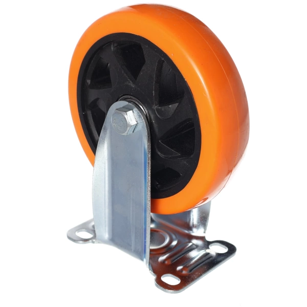  Опора колесная ПВХ неповоротная платформа 125мм /0360/