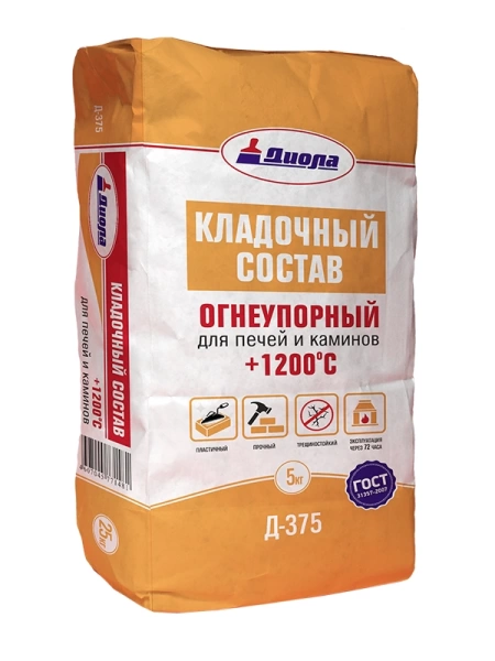  Кладочн.состав д/печ.и камин. (+1200`С)  5,0кг Д-375