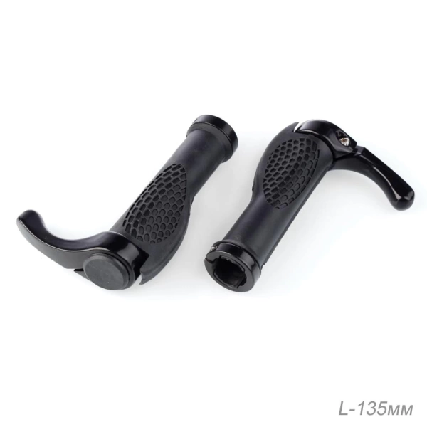  Грипсы 140мм, с алюм. рогами, черный /724206/ 