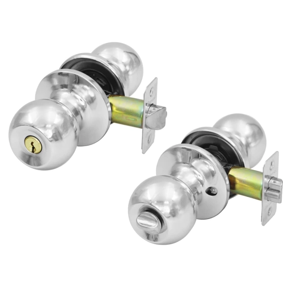  Защелка межкомн. СТАНДАРТ ШАР ХРОМ ключ с фиксатором /9865/