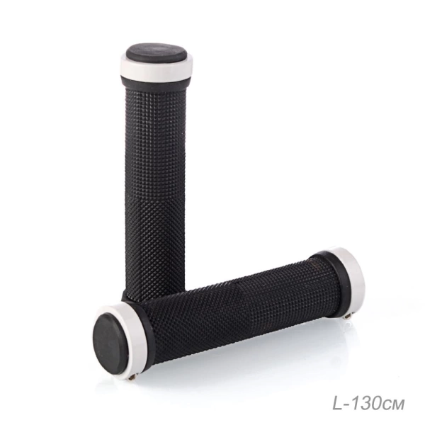  Грипсы 130мм, алюм. зажим, черный/белый /724190/