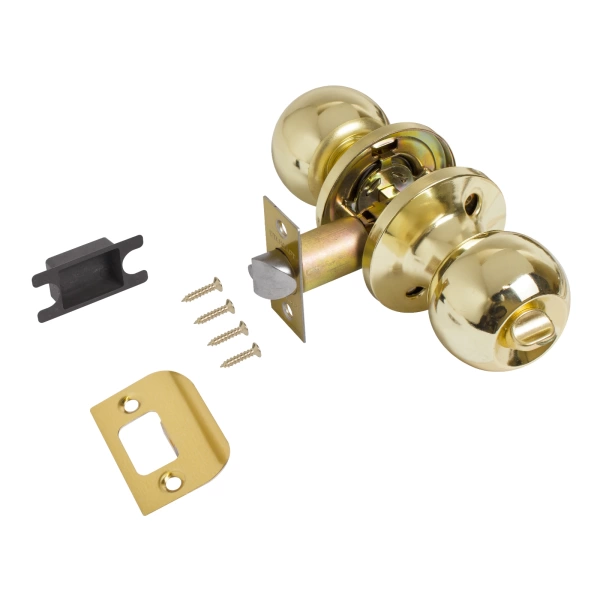  Защелка межкомн. СТАНДАРТ ШАР ЗОЛОТО ключ с фиксатором /9866/