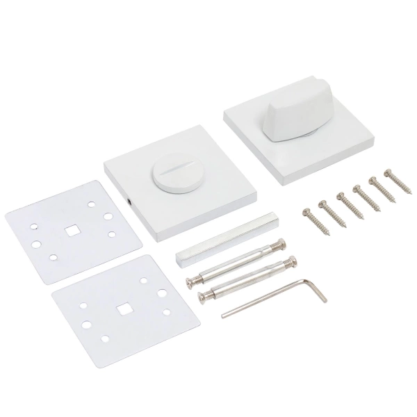  Защелка межкомн. АЛЛЮР "ТИНА" РУЧКА БЕЛЫЙ МАТОВЫЙ с фиксатором /15722/ 