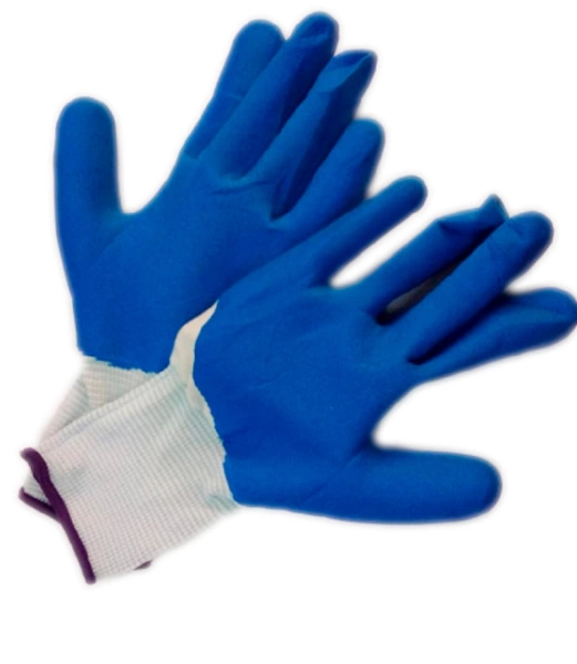 Перчатки нейлоновые с полным обливом СИНИЕ /55029/