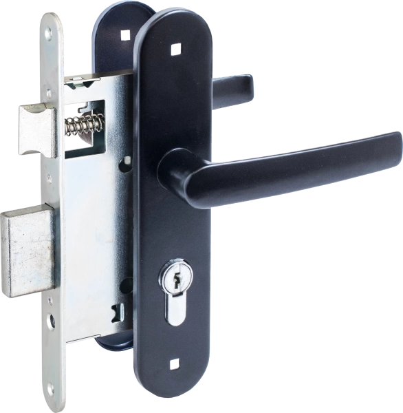  Замок врезной ЗВ4-3.08 ЧЕРНЫЙ с руч