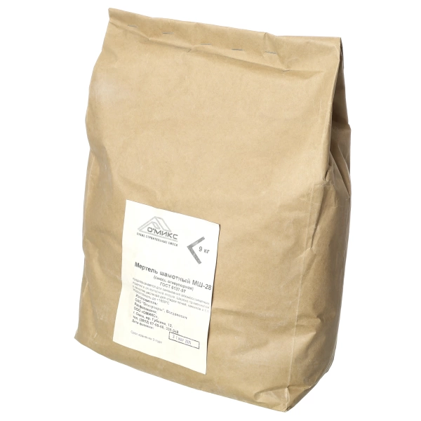  Огнеупорный мертель шамотный МШ-28  9,0кг 