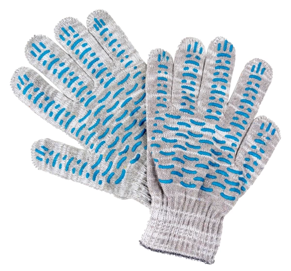  Перчатки х/б с ПВХ 10/4 волна СЕРЫЕ
