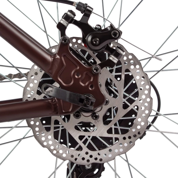  Велосипед FOXX MERIDIAN 27,5" коричневый, алюминий, рама 16" 