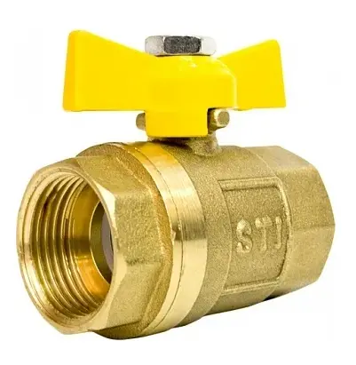  Кран газовый  3/4" гайка-гайка бабочка STI 