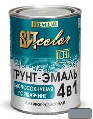  Грунт эмаль ВИТ COLOR  светло-серая  0,8кг по ржавчине БЫСТРОСОХНУЩАЯ