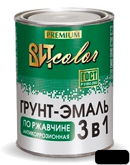  Грунт эмаль ВИТ COLOR  черная  0,8кг по ржавчине 