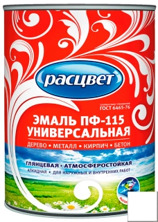  Эмаль ПФ-115 РАСЦВЕТ  белая  0,9кг 