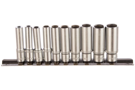  Нр торцевых головок удлиненных АвтоДело (10пр) 1/4" /39843/