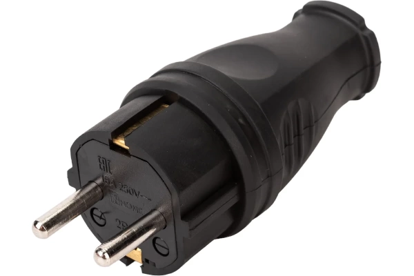  Каучук вилка прямая с/з 16А IP44 /10236/