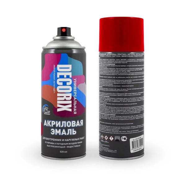  Спрей эмаль КРАСНАЯ DECORIX  0,52л