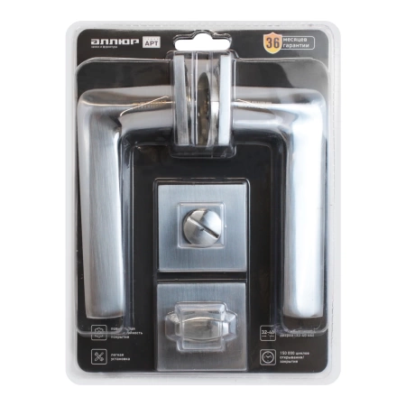  Защелка межкомн. АЛЛЮР "ТИНА" РУЧКА ХРОМ МАТОВЫЙ с фиксатором /15720/ 