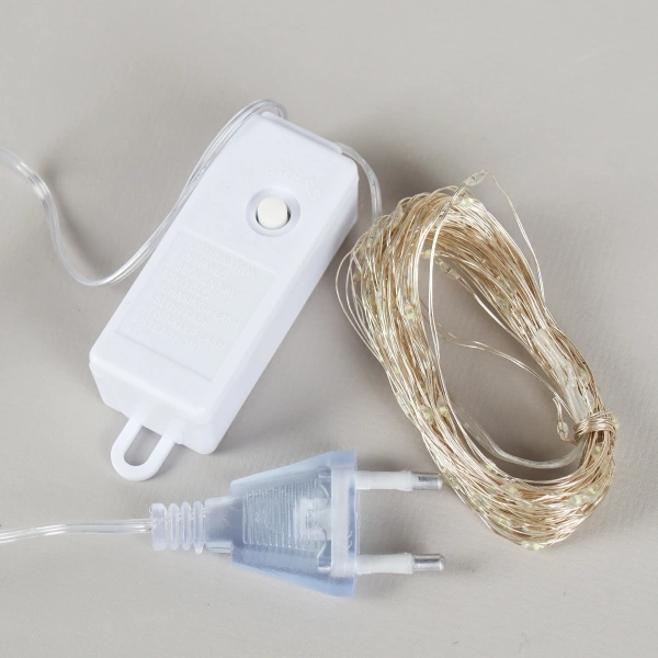  Гирлянда электр. "Вьюн" 10,0м 100LED /732381/ медн.провод белый холодный