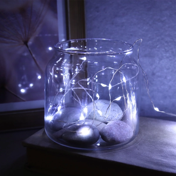  Гирлянда электр. "Вьюн" 10,0м 100LED /732381/ медн.провод белый холодный