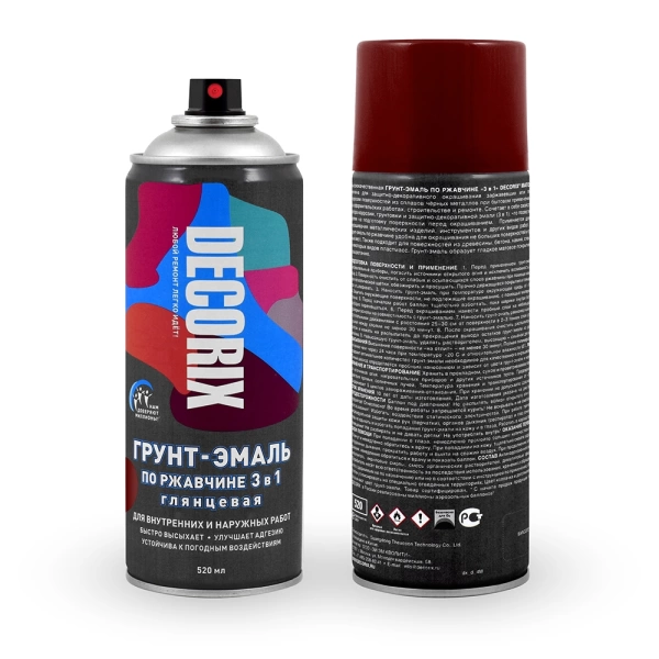  Грунтовка КРАСНО-КОРИЧНЕВАЯ ПО РЖАВЧИНЕ DECORIX  0,52л 