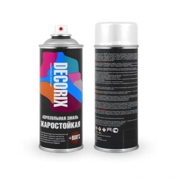  Спрей эмаль БЕЛАЯ ТЕРМОСТОЙКАЯ DECORIX  0,52л