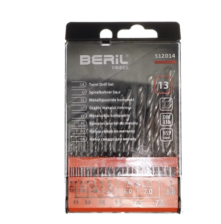  Нр сверл по металлу BERIL (13пр) (2,0-8,0мм) /512014/ 