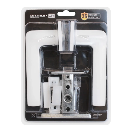  Защелка межкомн. АЛЛЮР "ТИНА" РУЧКА БЕЛЫЙ МАТОВЫЙ /15721/ 