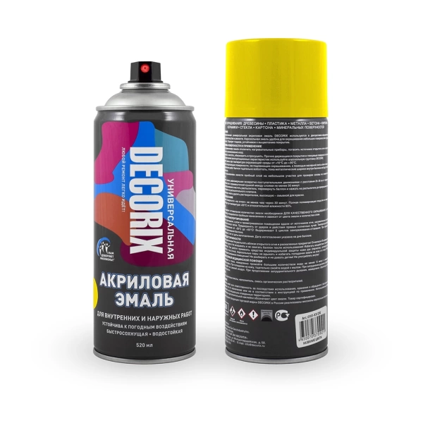  Спрей эмаль ЖЕЛТАЯ DECORIX  0,52л