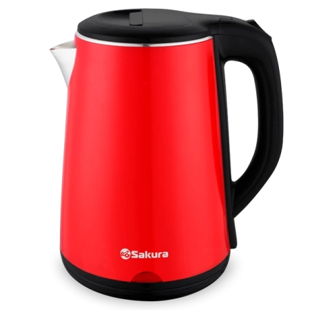  Чайник ЭЛЕКТР. 1,8л 1,8кВт SAKURA SA-2150 цв. диск нерж (двойная стенка) 