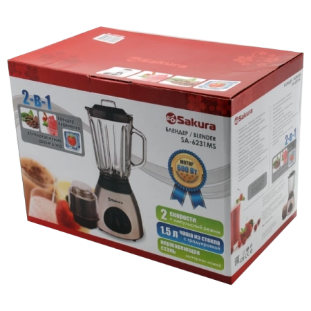  Блендер ЭЛЕКТР. стационарный  0,8кВт SAKURA SA-6231 кофемолка